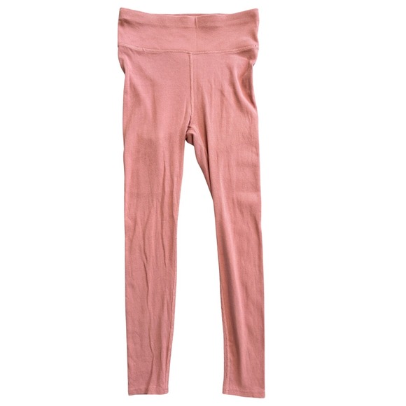 Pact Pants - PACT Ribbed High Waist Leggings Dusty Rose Pink Women's Medium
